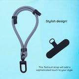 Techsuit Rope Wrist Strap (RWS1-50-62), pentru Phones, Carabiner, Nylon Braided, Durable, reglabil, Universal, Sunset Blaze