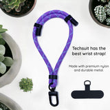 Techsuit Rope Wrist Strap (RWS1-50-62), pentru Phones, Carabiner, Nylon Braided, Durable, reglabil, Universal, Sunset Blaze