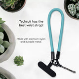 Techsuit Rope Wrist Strap (RWS2-06), pentru Phones, cu Keychain Cord, Nylon Braided, Durable, Universal, Olive Leaf