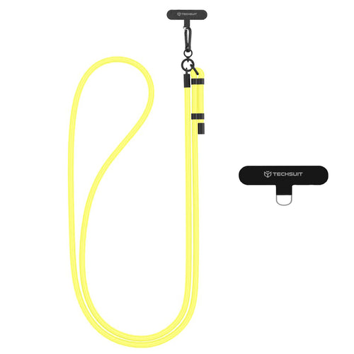 Techsuit Rope Crossbody Strap (RCS1-31), pentru Phones, Carabiner, Nylon Braided, Durable, reglabil, Bright Limoncello