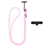 Techsuit Rope Crossbody Strap (RCS1-25), pentru Phones, Carabiner, Nylon Braided, Durable, reglabil, Flamingo Roz