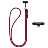 Techsuit Rope Crossbody Strap (RCS1-28), pentru Phones, Carabiner, Nylon Braided, Durable, reglabil, Dark Cherry