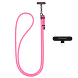 Techsuit Rope Crossbody Strap (RCS1-05), pentru Phones, Carabiner, Nylon Braided, Durable, reglabil, Hot Roz