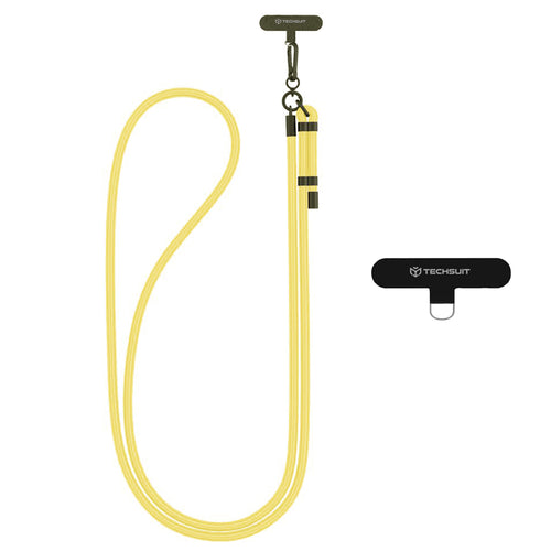 Techsuit Rope Crossbody Strap (RCS1-75), pentru Phones, Carabiner, Nylon Braided, Durable, reglabil, Sunflower Galben