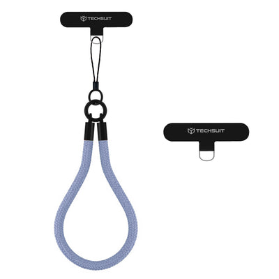 Techsuit Rope Wrist Strap (RWS2-17), pentru Phones, cu Keychain Cord, Nylon Braided, Durable, Universal, Frosted Sky