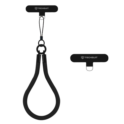 Techsuit Rope Wrist Strap (RWS2-03), pentru Phones, cu Keychain Cord, Nylon Braided, Durable, Universal, Deep Void