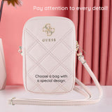 Guess Universal Phone Pouch Zip Quilted 4G (Guwbzpsqssgp), Universal, reglabil Strap, Zip Closure, Roz