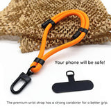 Techsuit Rope Wrist Strap (RWS1-26-34), pentru Phones, Carabiner, Nylon Braided, Durable, reglabil, Universal, Cosmic Violet