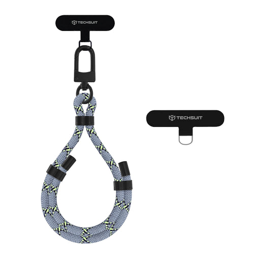 Techsuit Rope Wrist Strap (RWS1-12), pentru Phones, Carabiner, Nylon Braided, Durable, reglabil, Universal, Frosted Web