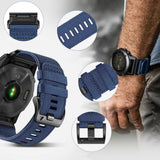 Curea pentru Garmin Instinct 2S Solar, Techsuit Watchband QuickFit 20mm (W070), bleumarin