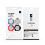 Husa AirTag Dux Ducis, PC Secure Holder (4Pack), Apple AirTag Case, cu Stainless Steel Ring, Black / White / Blue / Rosu