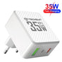 Incarcator retea Techsuit Premium Tiny Series (CHPD173), GaN, USB, Type-C, Incarcare rapida, PD35W, alb