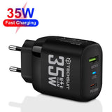 Incarcator retea Techsuit Premium (CHPD174), GaN, USB QC3.0, Type-C PD35W, alb