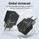Incarcator retea Techsuit Premium Tiny Series (CHPD216), GaN, USB QC3.0, Type-C PD25W, alb