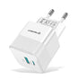 Incarcator retea Techsuit Premium Tiny Series (CHPD216), GaN, USB QC3.0, Type-C PD25W, alb