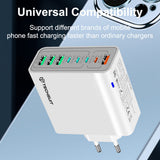 Incarcator retea Techsuit OctaChargeX (CHPD224), 4x USB, 4x Type-C, Incarcare rapida, 65W, alb