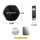 Suport auto Techsuit Suport telefon Tiny Series (HOLD210-C), Bord Prindere magnetica, Multipurpose Use, Hexagonal, 2 Placa metalicas, negru