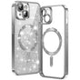 Husa pentru iPhone 15 Plus, Techsuit Lux Glitter MagSafe, argintiu
