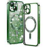 Husa pentru iPhone 14 Plus, Techsuit Lux Glitter MagSafe, albastru