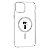 Husa pentru iPhone 15 Plus, Karl Lagerfeld IML MagSafe (KLHMP15MHFCKNOT), transparenta