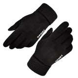 Techsuit Touchscreen Gloves Suede (ST0009), PU Leather, Plush Interior, Albastru