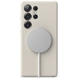 Husa pentru Samsung Galaxy S25 Ultra, Ringke Silicone Magnetic MagSafe, crem