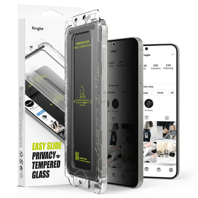Folie de protectie pentru Samsung Galaxy S25 Plus, Ringke Easy Slide Privacy Tempered Glass (2 pack)