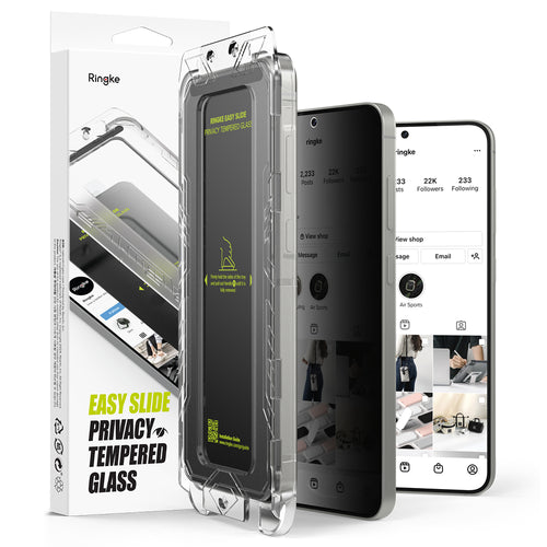 Folie de protectie pentru Samsung Galaxy S25 Plus, Ringke Easy Slide Privacy Tempered Glass (2 pack)