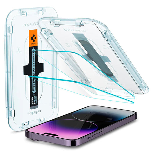 Folie de protectie pentru iPhone 14 Pro Max, Spigen (2 pack) Glas.tR EZ-FIT (AGL05202)