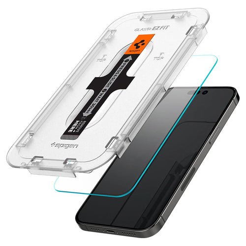 Folie de protectie pentru iPhone 14 Pro, Spigen (2 pack) Glas.tR EZ-FIT (AGL05214)
