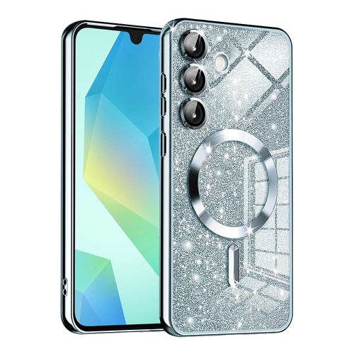 Husa pentru Samsung Galaxy A16 4G, Techsuit Lux Glitter MagSafe, bleu