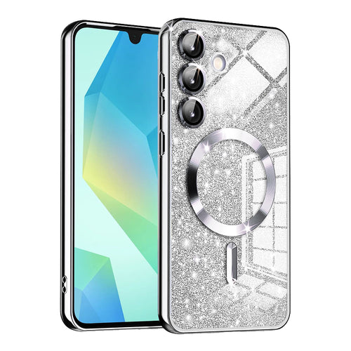 Husa pentru Samsung Galaxy A16 4G, Techsuit Lux Glitter MagSafe, argintiu