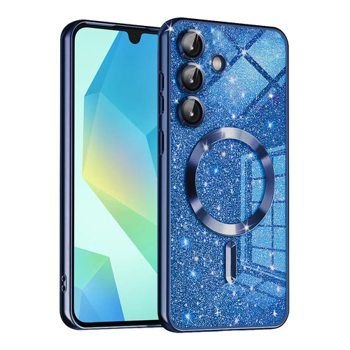 Husa pentru Samsung Galaxy A16 4G, Techsuit Lux Glitter MagSafe, albastru