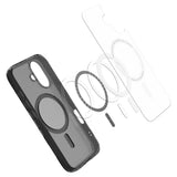 Husa pentru iPhone 16, Spigen Ultra Hybrid T MagSafe (ACS09074), cenusiu