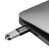 Adaptor Baseus Mini OTG Adapter Ingenuity Series (ZJJQ000001), Type-C to USB-A 3.1, Negru