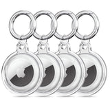 Techsuit (4 pack) Secure Holder Silicone (CT15), Apple AirTag Case, Clear