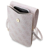 Guess Universal Phone Pouch 4G Stripes (GUWBP4RPSP), cu Cardslot, Universal, Eco-Leather, reglabil Strap, Roz