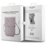 Guess Universal Phone Pouch 4G Stripes (GUWBP4RPSP), cu Cardslot, Universal, Eco-Leather, reglabil Strap, Roz