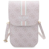 Guess Universal Phone Pouch 4G Stripes (GUWBP4RPSP), cu Cardslot, Universal, Eco-Leather, reglabil Strap, Roz