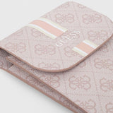 Guess Universal Phone Pouch 4G Stripes (GUWBP4RPSP), cu Cardslot, Universal, Eco-Leather, reglabil Strap, Roz