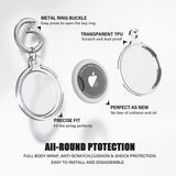 Techsuit (4 pack) Secure Holder Silicone (CT15), Apple AirTag Case, Clear