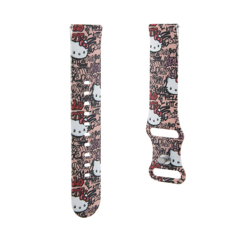 Curea pentru Garmin Venu 2, Hello Kitty Strap Silicone Tags Graffiti (Hkuwlsdgptp), roz