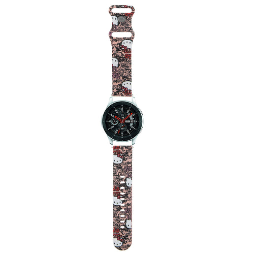 Curea pentru Garmin Venu 2, Hello Kitty Strap Silicone Tags Graffiti (Hkuwlsdgptp), roz