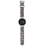 Curea pentru Garmin Venu 2, Hello Kitty Strap Silicone Heads & Stripes (HKUWLSDIESK)-Samsung Watch (46mm)/Watch 3, Huawei Watch GT 2/GT 3 (46mm)- Black, negru