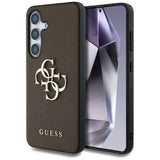 Husa pentru Samsung Galaxy S25, Guess Hardcase 4G Grained Big and Classic Logo (GUHCS25SPGT4MBW), maro