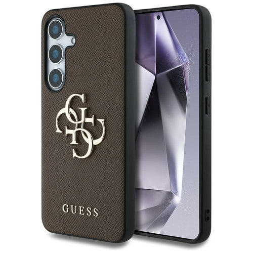 Husa pentru Samsung Galaxy S25, Guess Hardcase 4G Grained Big and Classic Logo (GUHCS25SPGT4MBW), maro