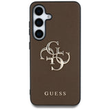 Husa pentru Samsung Galaxy S25 Plus, Guess Hardcase 4G Grained Big and Classic Logo (GUHCS25MPGT4MBW), maro