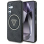 Husa pentru Samsung Galaxy S25, Guess IML Metal Glitter 4G Circle Triangle MagSafe (GUHMS25SHG4PRTGK), negru