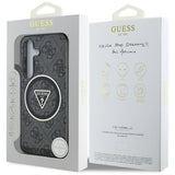 Husa pentru Samsung Galaxy S25, Guess IML Metal Glitter 4G Circle Triangle MagSafe (GUHMS25SHG4PRTGK), negru