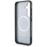 Husa pentru Samsung Galaxy S25, Guess IML Metal Glitter 4G Circle Triangle MagSafe (GUHMS25SHG4PRTGK), negru